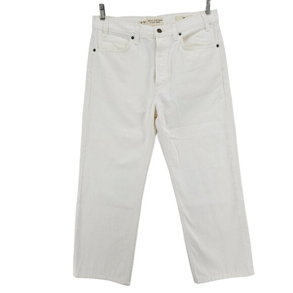 NILI LOTAN Smith Jeans Women's CREAM Off White Size 30 - HEMMED Inseam ONLY 26